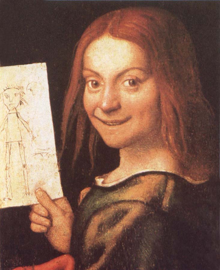 Red-Headed Youth Holding a Drawing